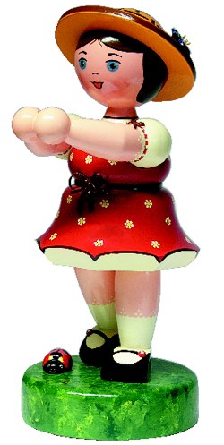 hubrig Figuren Blumenmdchen, 307h3001 als Bestell- und Artikelnummer, ohne Blume mit roten Kleid (mit Blume 58 cm)